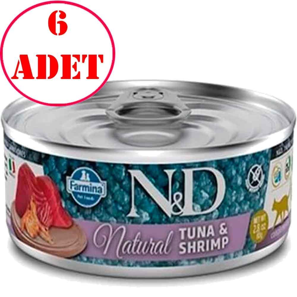 ND Natural Ton Balıklı ve Karidesli Kedi Konservesi 70 Gr 6 AD 22137005 Amazon Pet Center