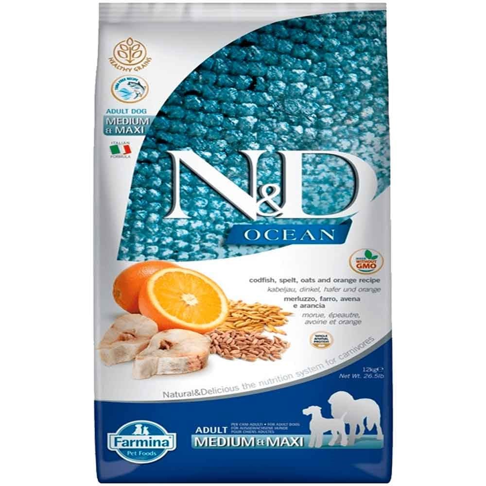 ND Ocean Düşük Tahıllı Balıklı Portakallı Yetişkin Köpek Maması 2.5 Kg 8010276036629 N&D Tahılsız Köpek Mamaları Amazon Pet Center