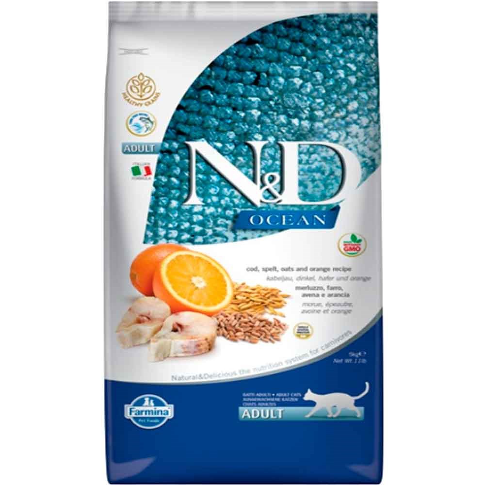 ND Ocean Kedi Maması Morina Balıklı ve Portakallı Düşük Tahıllı 5 Kg 8010276036797 Amazon Pet Center