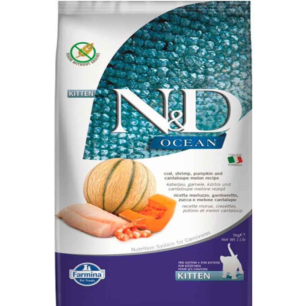 ND Ocean Kitten Balkabaklı Morina Balıklı Yavru Kedi Maması 5 Kg 8010276038869 N&D Yavru Kedi Mamaları Amazon Pet Center