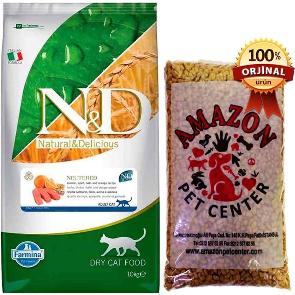 ND Ocean Somonlu ve Portakallı Düşük Tahıllı Kısırlaştırılmış Kedi Maması Açık 1 Kg 32126549 Amazon Pet Center