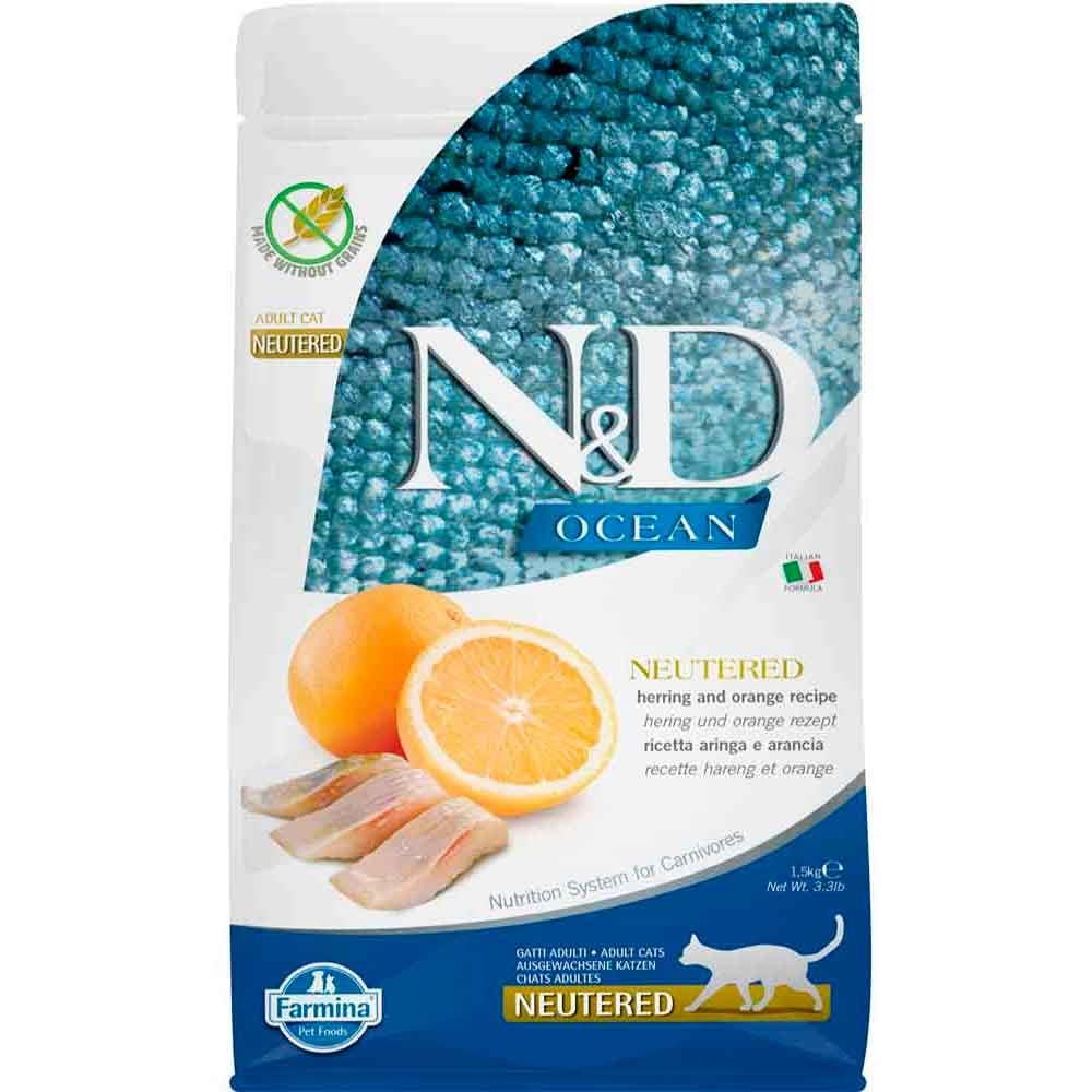 ND Ocean Tahılsız Kısır Kedi Maması Ringa Balığı Ve Portakallı 300 GR 8010276040145 Amazon Pet Center