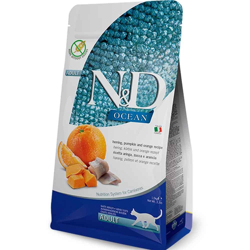 ND Ocean Tahılsız Ringa Portakal Kabaklı Kısır Kedi Maması 300 GR 8010275036735 Amazon Pet Center
