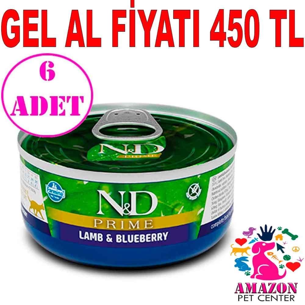 ND Prime Tahılsız Kuzulu Yaban Mersinli Kedi Konservesi 70 Gr 6 AD 18765007 Amazon Pet Center