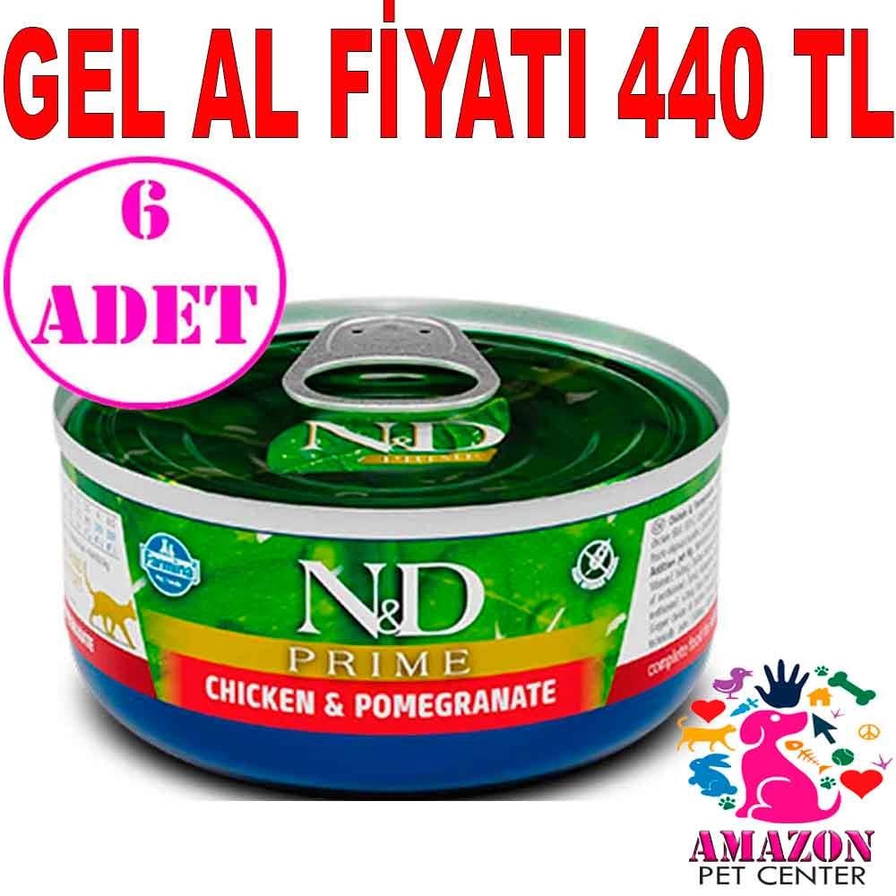 ND Prime Tahılsız Tavuklu Narlı Kedi Konservesi 70 Gr 6 AD 18789003 Amazon Pet Center