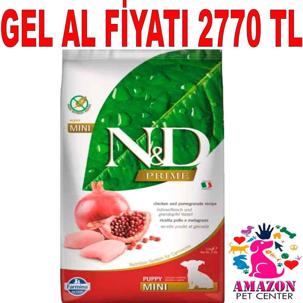 N&D Prime Tavuklu ve Narlı Küçük Irk Tahılsız Yavru Köpek Maması 7 kg 18643008 Amazon Pet Center
