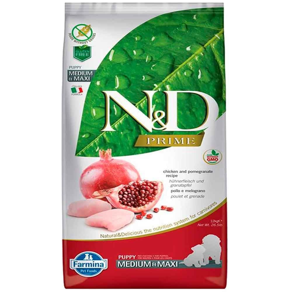 ND Prime Yavru Köpek Maması Tavuklu Narlı Tahılsız Medium Maxi 12 Kg 8010276036025 Amazon Pet Center