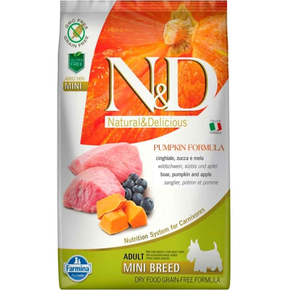 N&D Pumpkin Bal Kabaklı Yaban Domuz Etli ve Elmalı Tahılsız Küçük Irk Yetişkin Köpek Maması 7kg 8010276033659 Amazon Pet Center
