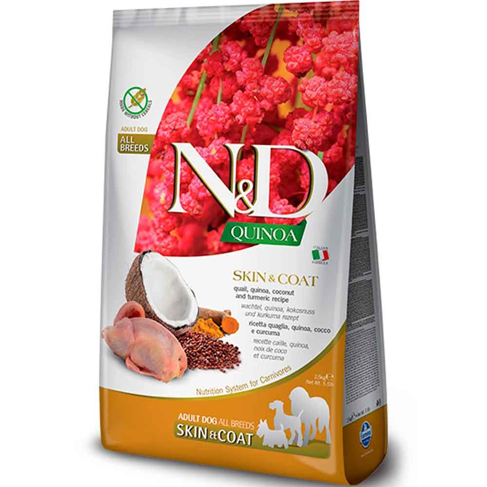ND Quinoa Skin Coat Bıldırcın Yetişkin Köpek Maması 800 GR 8010276035561 Amazon Pet Center
