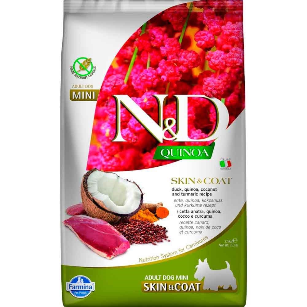 N&D Quinoa Skin Coat Ördek Yetişkin Mini Irk Köpek Maması 2,5 Kg 8010276040107 Amazon Pet Center