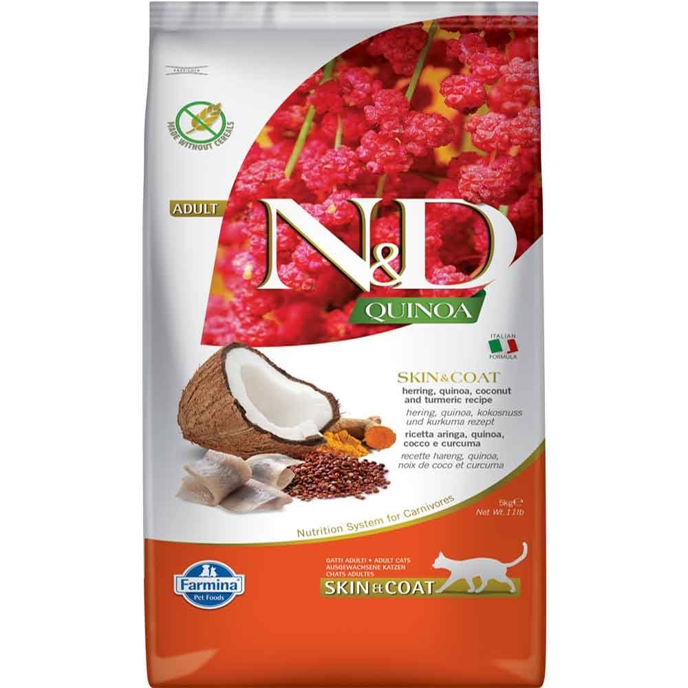 ND Quinoa Skin&Coat Ringa Balıklı Kedi Maması 5 kg 8010276036988 Amazon Pet Center