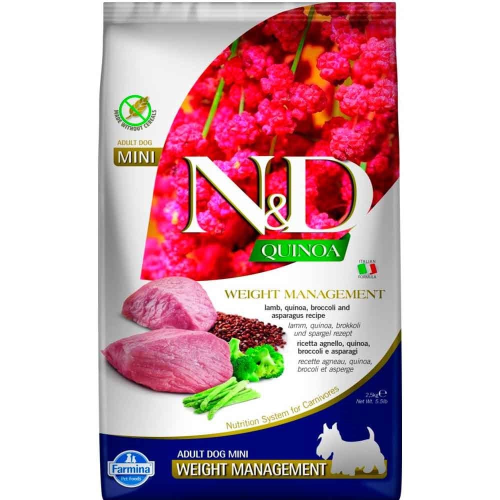 N&D Quinoa Weight Management Kuzu Yetişkin Köpek Maması Mini 2.5 Kg 8010276040114 Amazon Pet Center