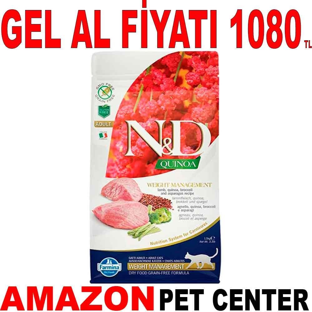 ND Quinoa Weight Management Light Kuzu Etli Kedi Maması 1,5 kg 20007003 Amazon Pet Center