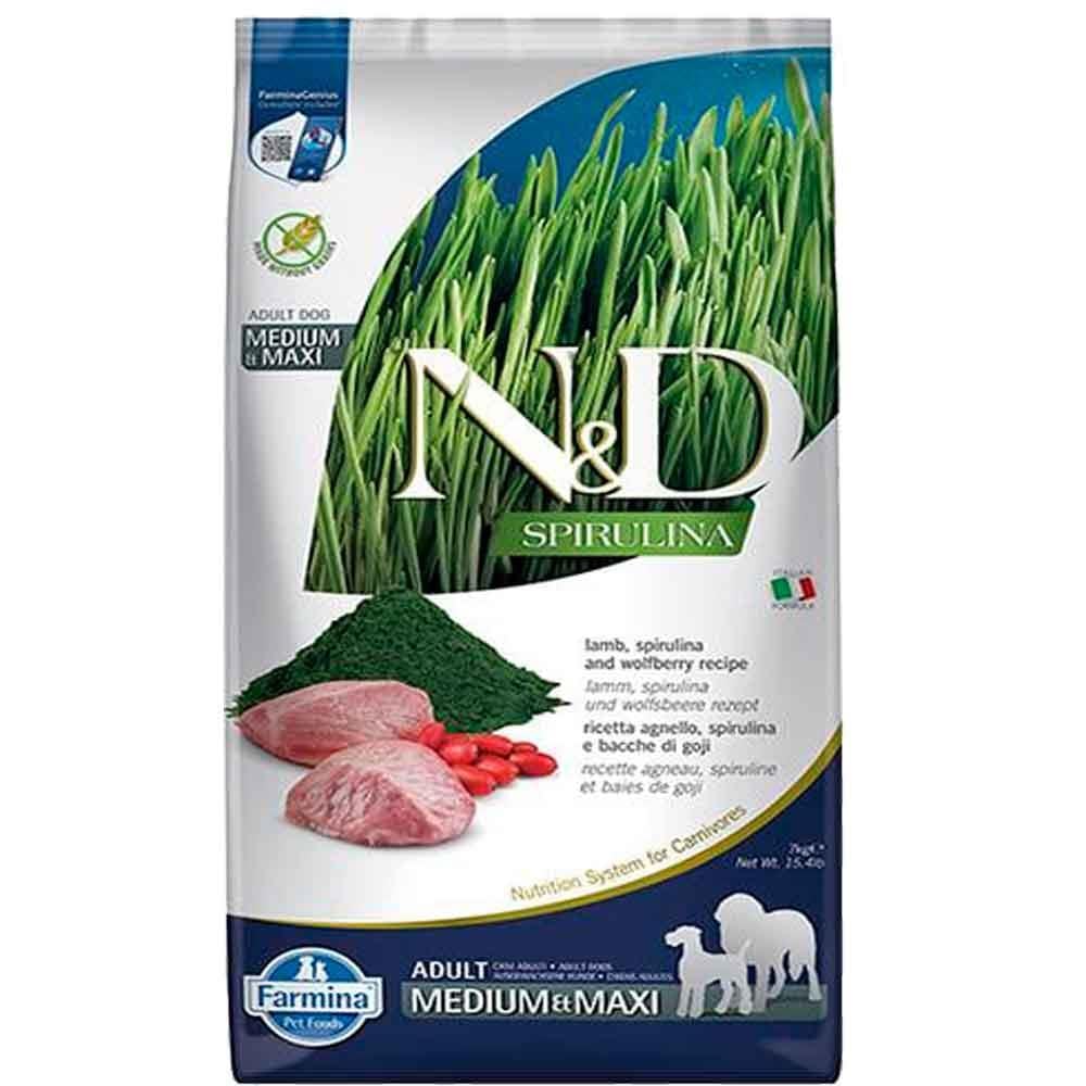 ND Spirulina Kuzu Etli Orta ve Büyük Irk Köpek Maması 7 KG 8010276041081 Amazon Pet Center