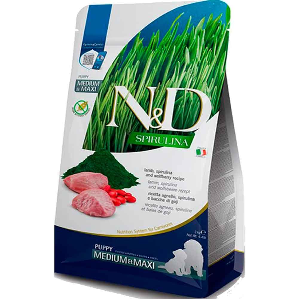 ND Spirulina Kuzulu Orta ve Büyük Irk Tahılsız Yavru Köpek Maması 2kg 8010276041043 Amazon Pet Center