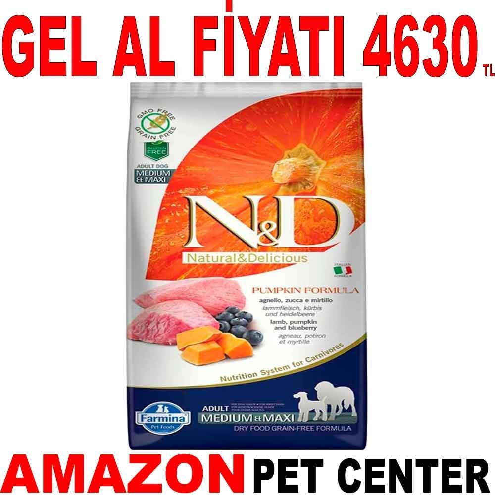 ND Tahılsız Köpek Maması Balkabaklı Kuzu Etli Medium Maxi 12 Kg 19696003 Amazon Pet Center