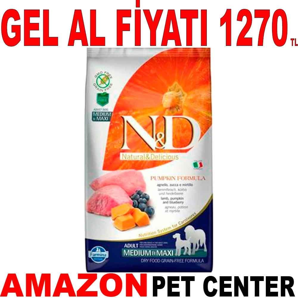 ND Tahılsız Köpek Maması Balkabaklı Kuzu Etli Medium Maxi 2,5 Kg 18785005 Amazon Pet Center