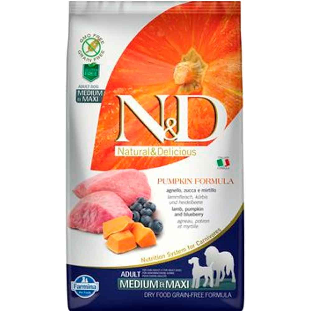 ND Tahılsız Köpek Maması Balkabaklı Kuzu Etli Medium Maxi 2,5 Kg 8010276033284 Amazon Pet Center