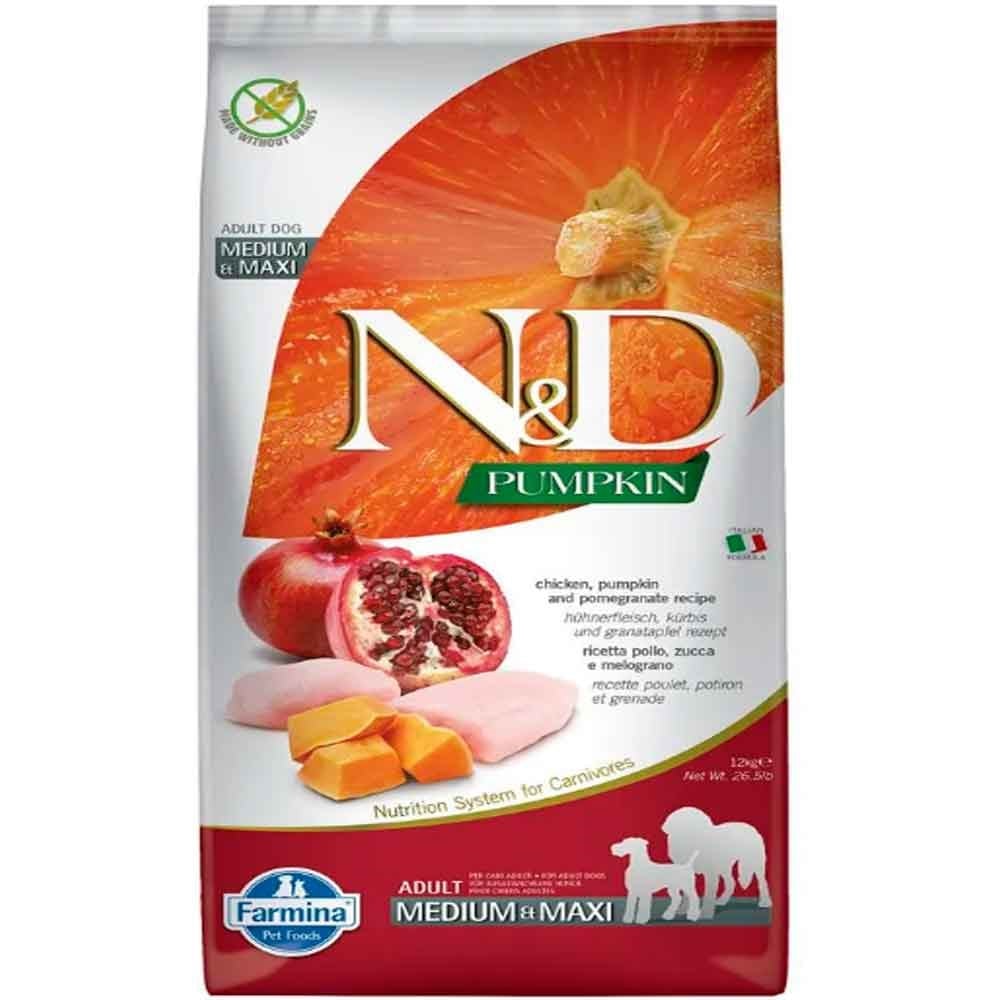 ND Tahılsız Köpek Maması Balkabaklı Tavuklu Medium Maxi 12 Kg 8010276033352 Amazon Pet Center