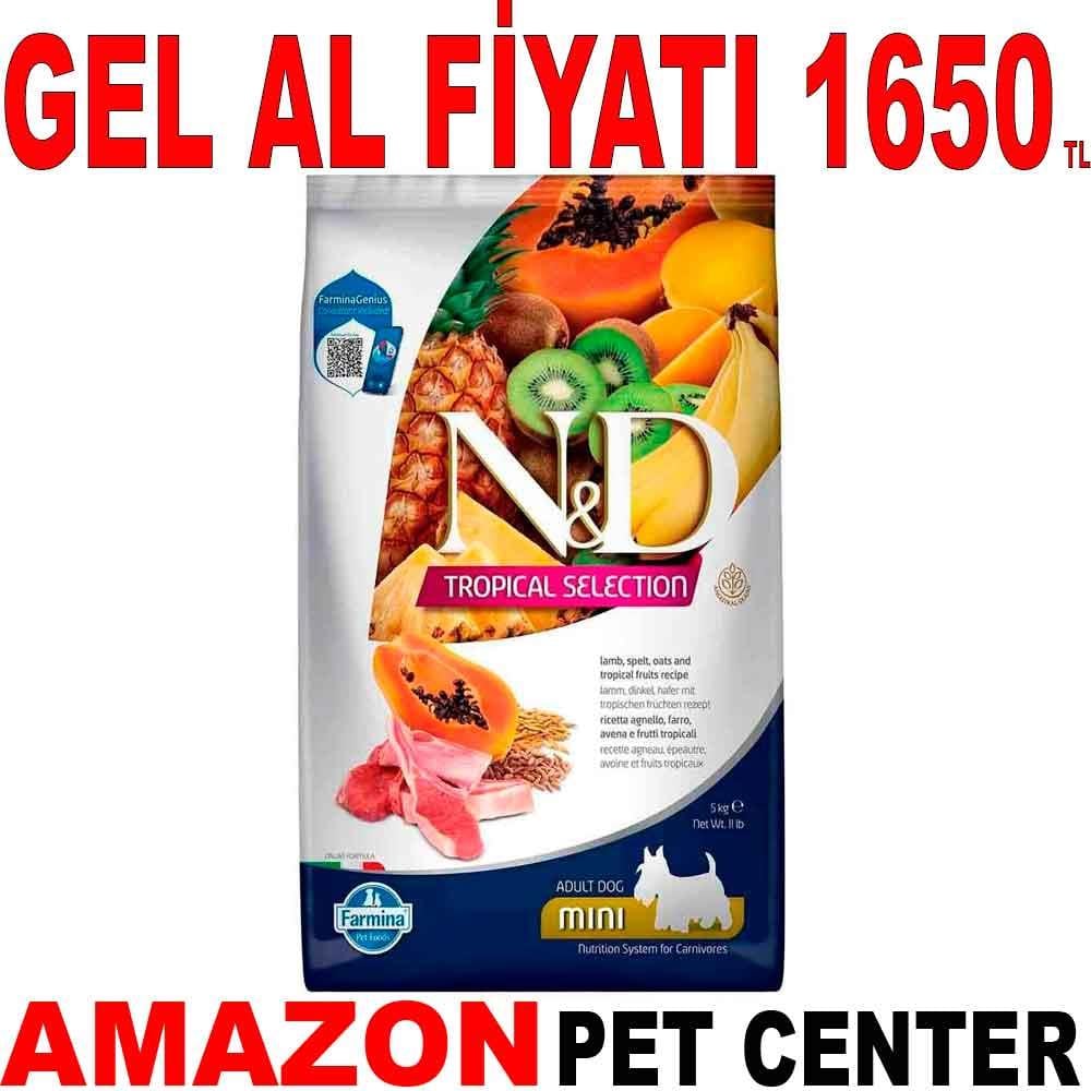ND Tropical Meyveli Mini Irk Köpek Maması Kuzu Etli 5 Kg 19253008 Amazon Pet Center