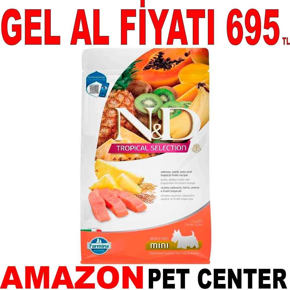 ND Tropical Meyveli Mini Irk Köpek Maması Somonlu 1,5 Kg 19241005 Amazon Pet Center