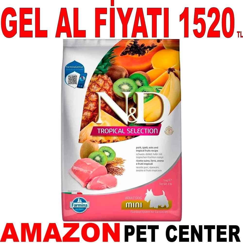 ND Tropical Meyveli Mini Irk Köpek Maması Domuz Etli 5 Kg 19223001 Amazon Pet Center