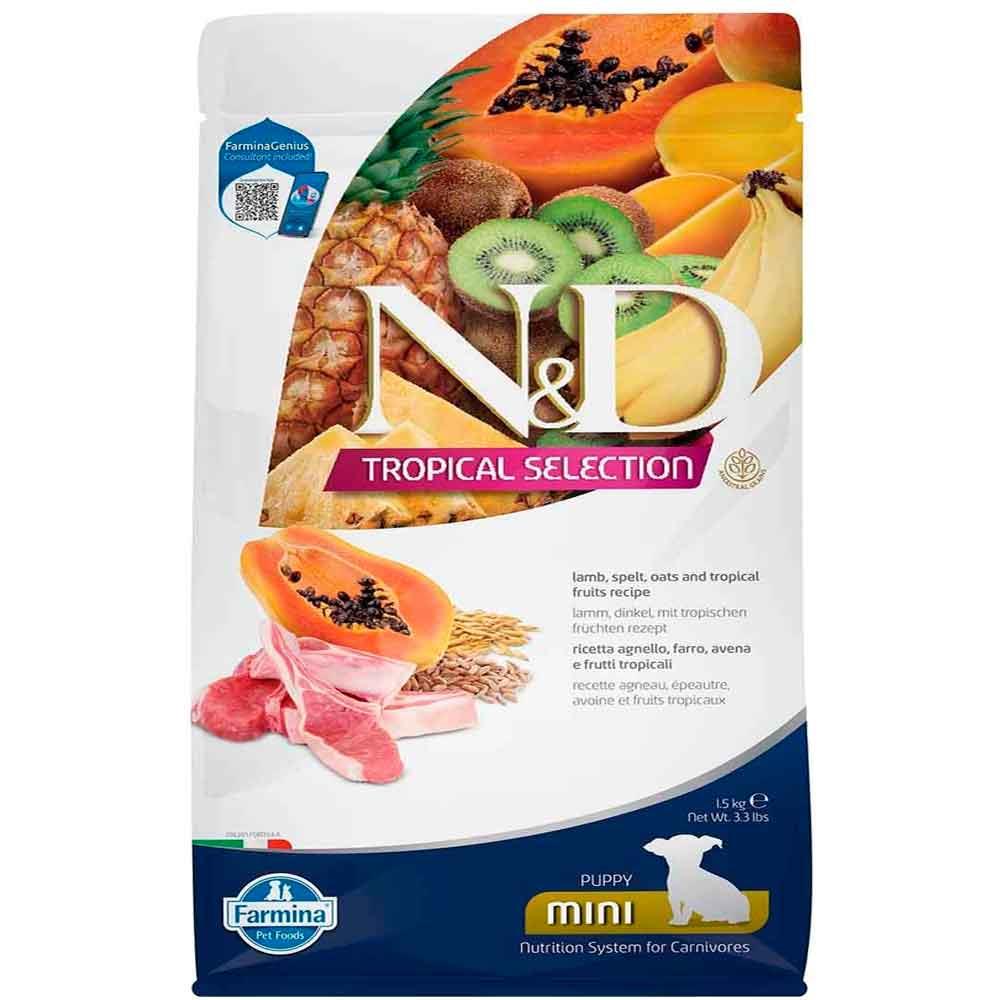 ND Tropical Meyveli Mini Irk Yavru Köpek Maması Kuzu Etli 1,5 Kg 8010276042392 Amazon Pet Center