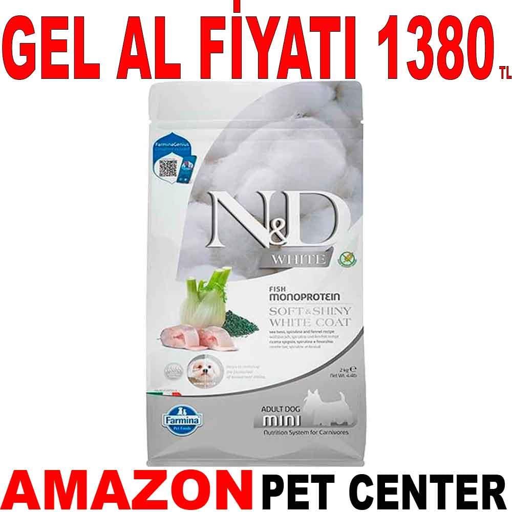 ND White Levrek Rezene ve Spirulina Küçük Irk Beyaz Köpek Maması 2 Kg 19479002 Amazon Pet Center