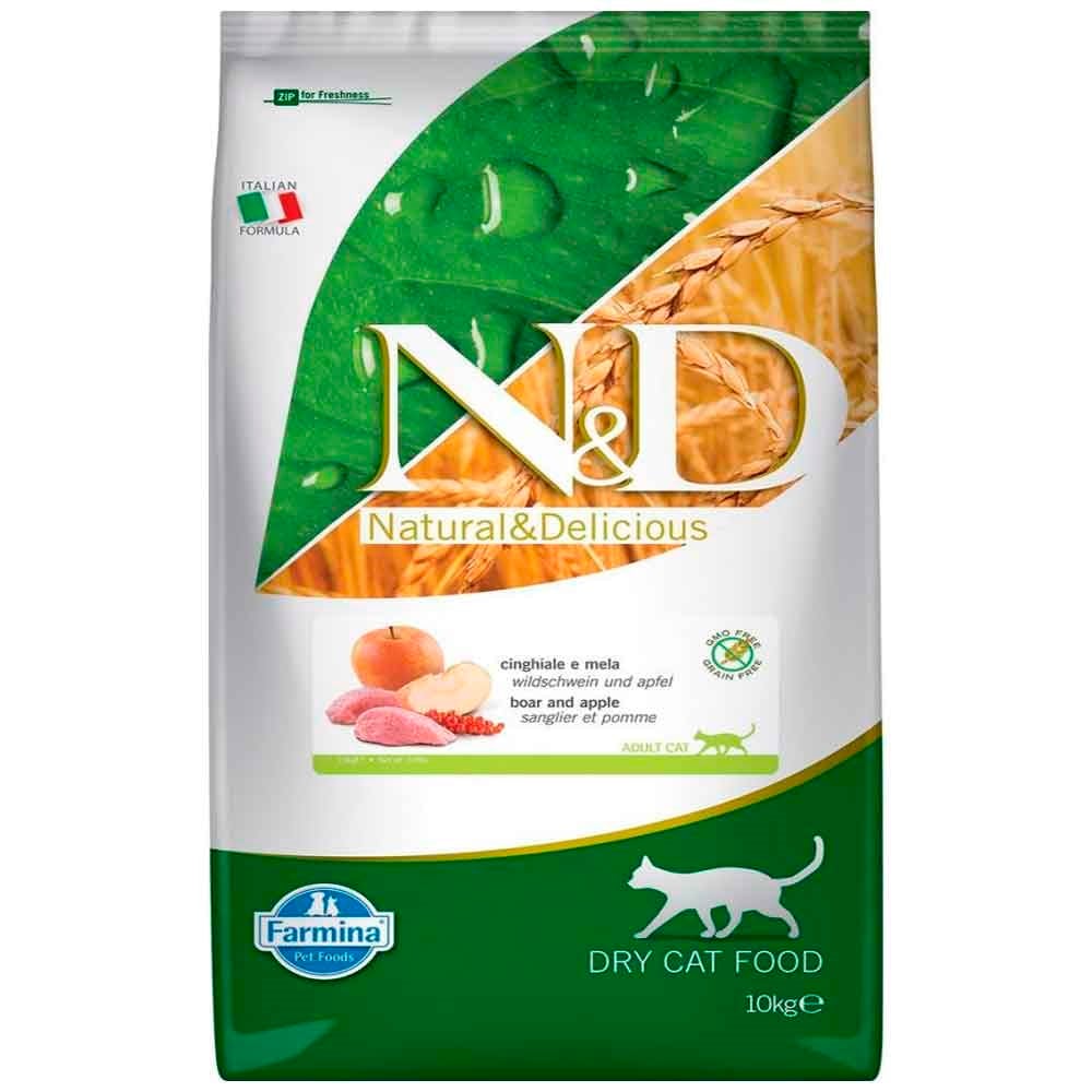 ND Yaban Domuzu Ve Elmalı Kedi Maması 10 KG 8010276024954 N&D Tahılsız Kedi Mamaları Amazon Pet Center