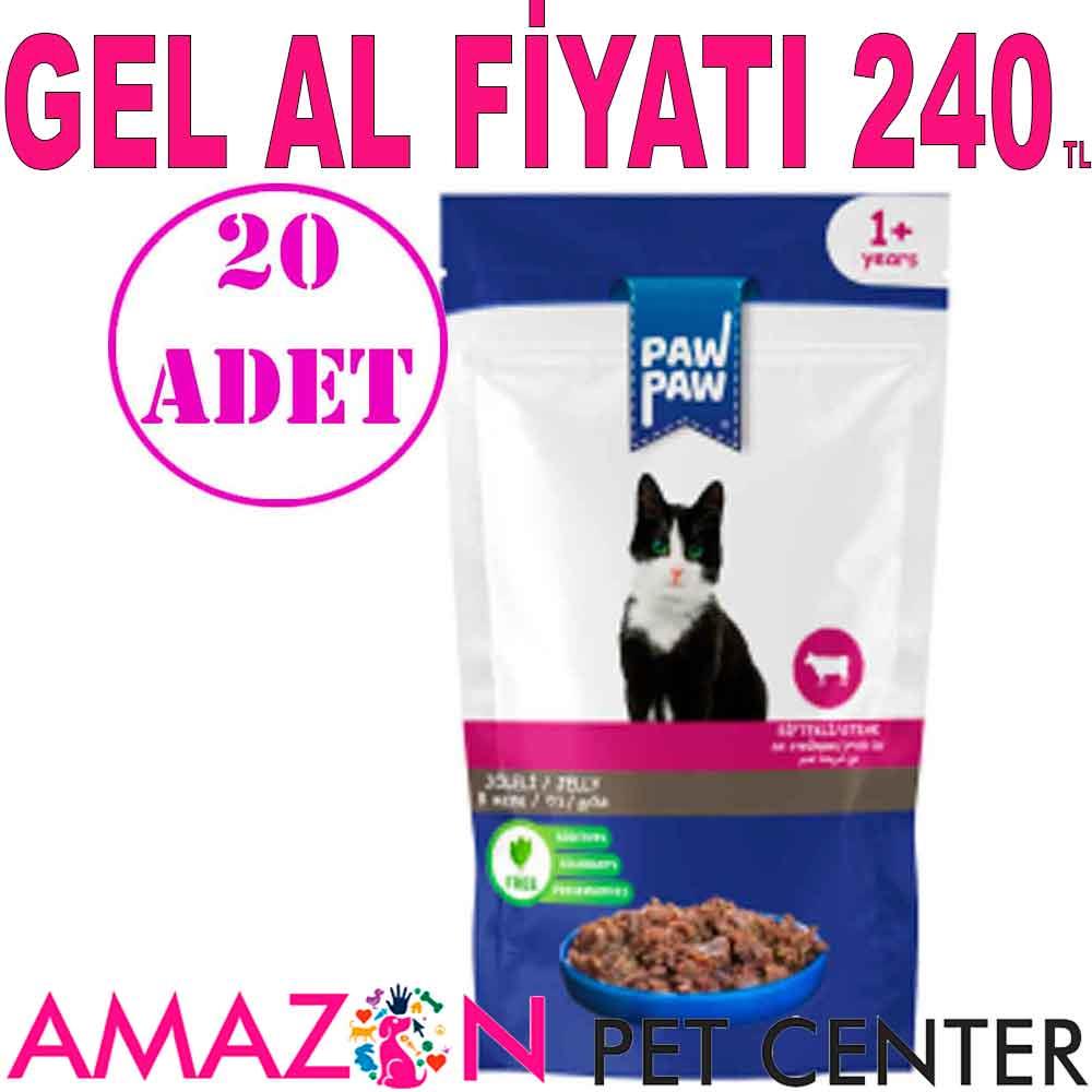 Paw Paw Biftekli Kedi Yaş Maması 85 Gr 20 AD 21823008 Amazon Pet Center