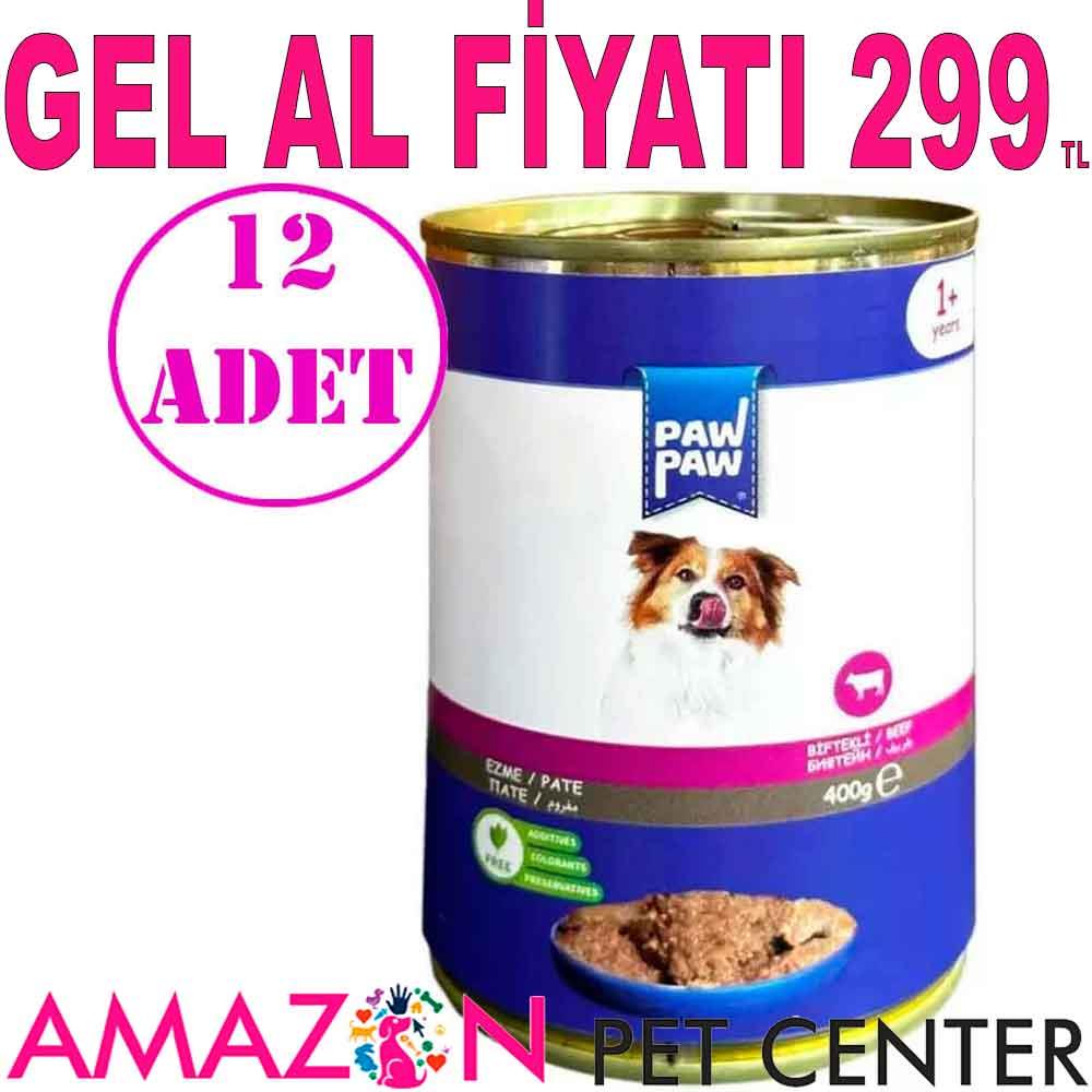 Paw Paw Biftekli Köpek Konservesi 400 Gr 12 AD 21808005 Amazon Pet Center