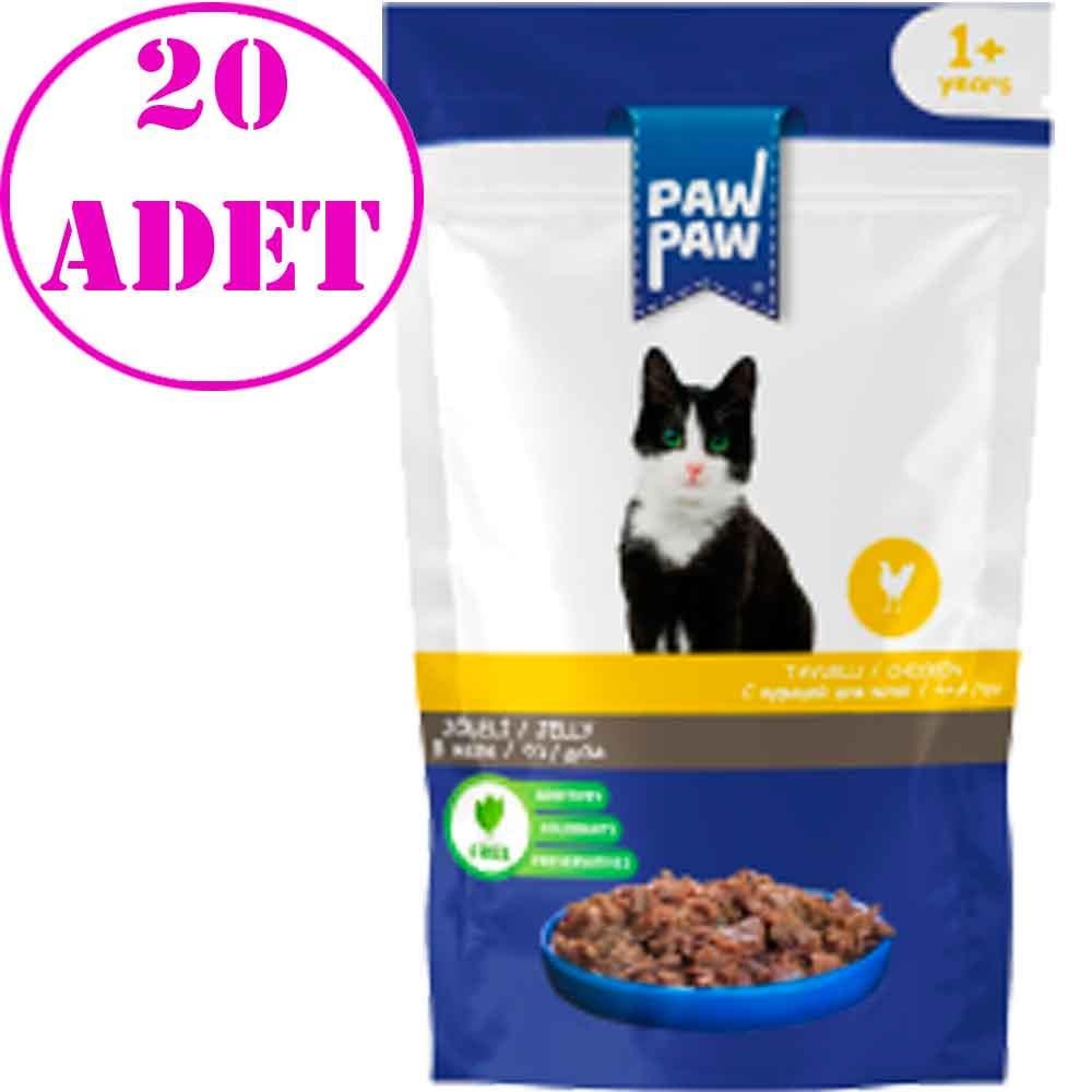 Paw Paw Kedi Yaş Maması Tavuklu 85 Gr 20 AD 21828003 Amazon Pet Center