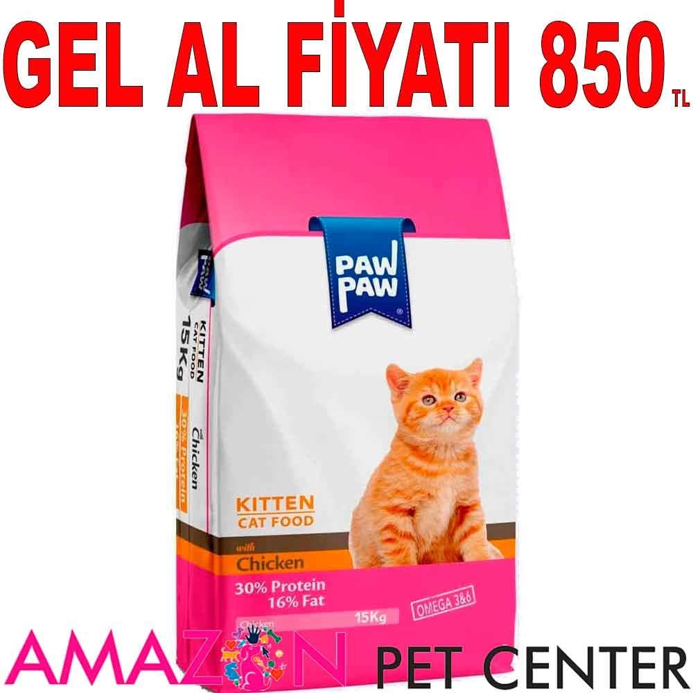 Paw Paw Kitten Yavru Kedi Maması Tavuklu 15 Kg 21780004 Amazon Pet Center