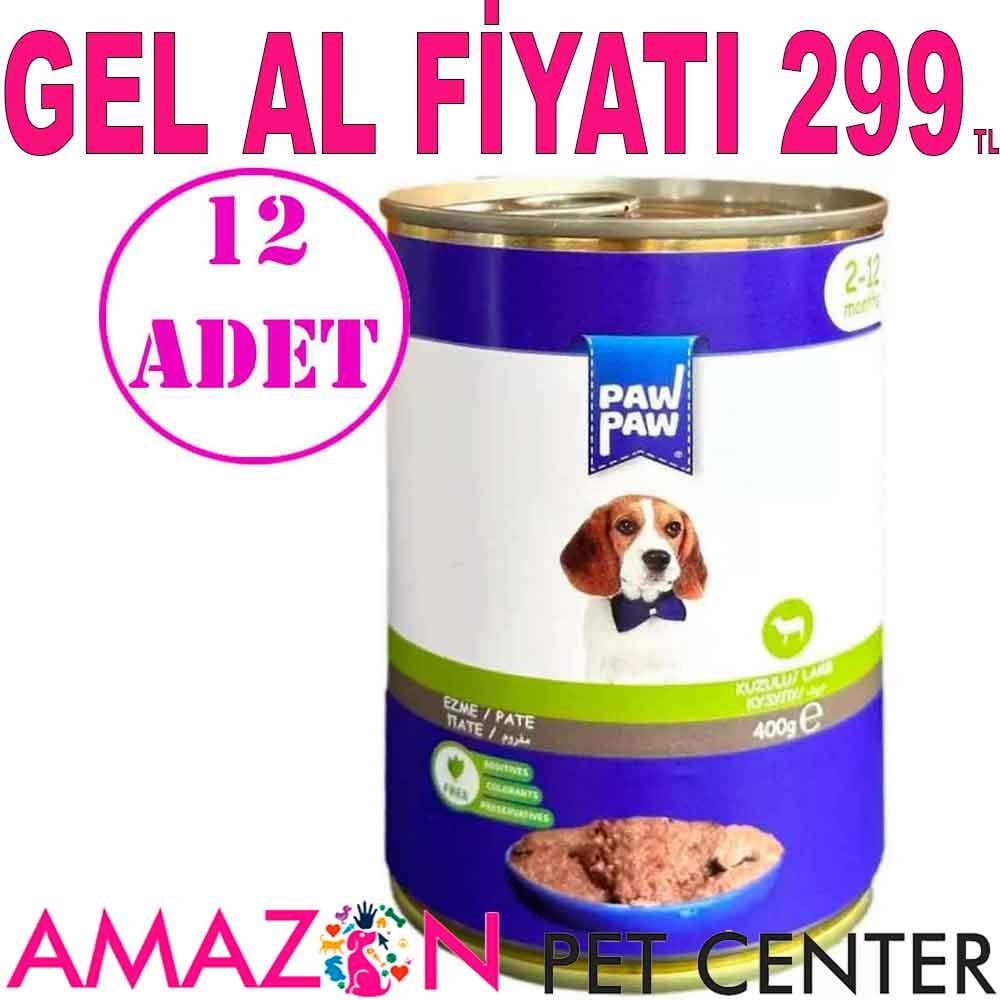Paw Paw Kuzu Etli Yavru Köpek Konservesi 400 Gr 12 AD 21820007 Amazon Pet Center