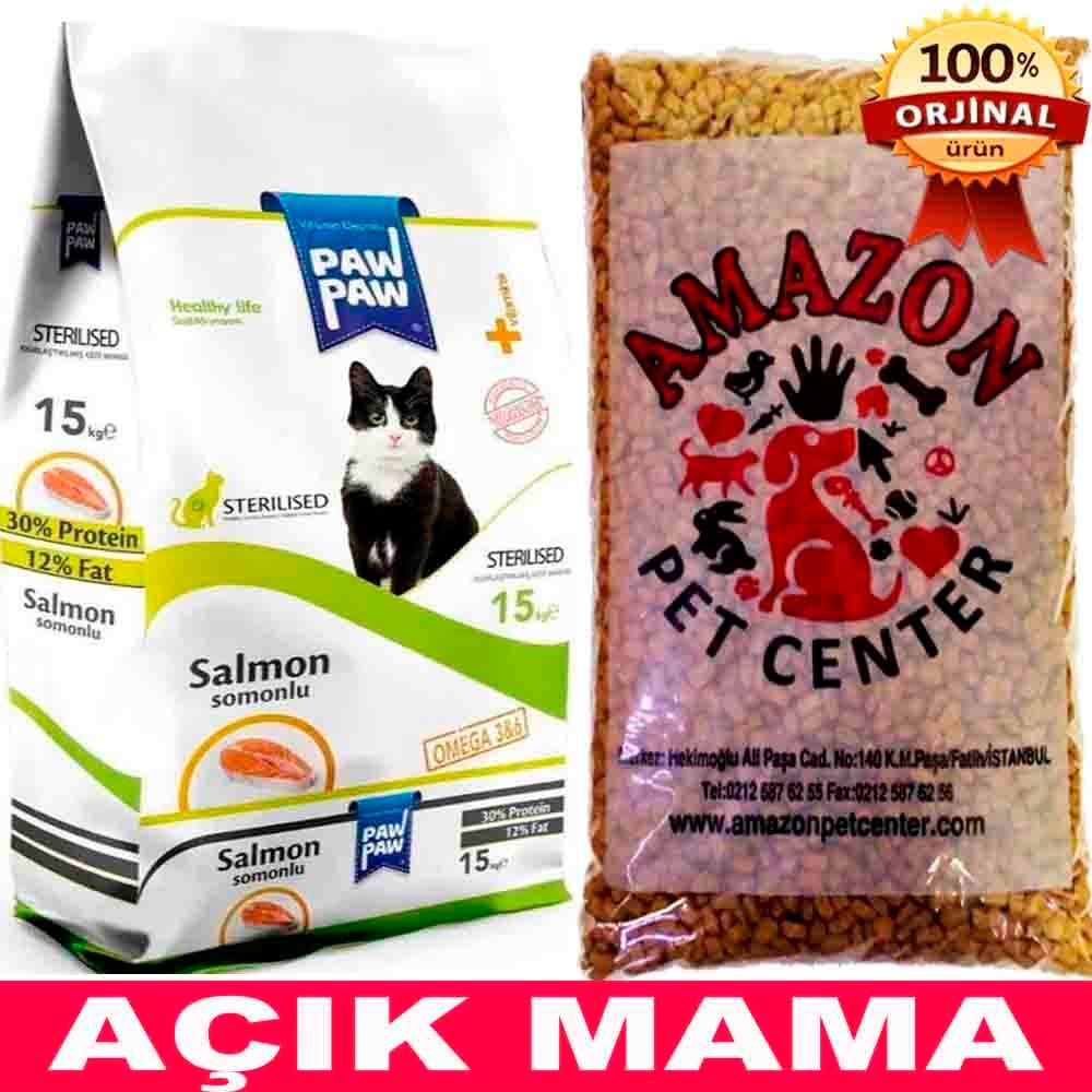 Paw Paw Sterilised Somonlu Kısırlaştırılmış Kedi Maması Açık 1 Kg 32112931 Amazon Pet Center