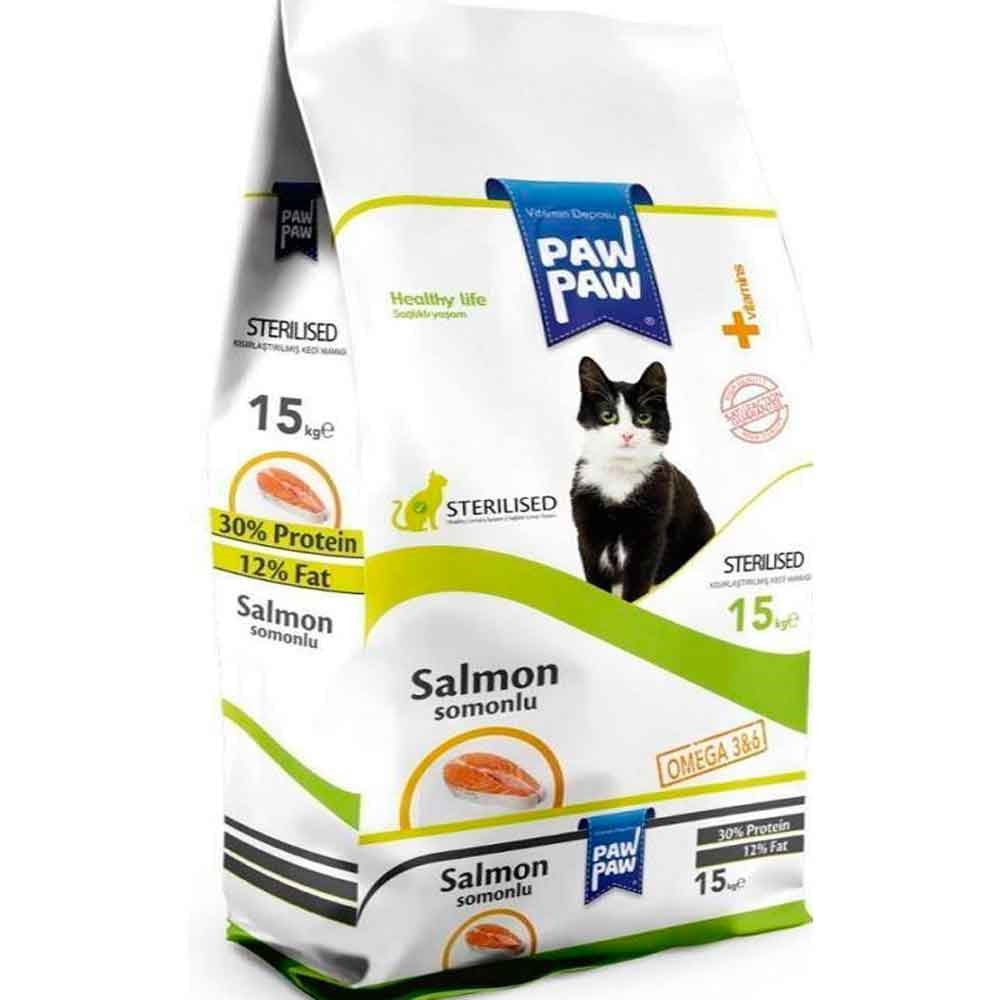 Paw Paw Sterilised Somonlu Kısırlaştırılmış Kedi Maması 15 Kg 8681692100050 Amazon Pet Center