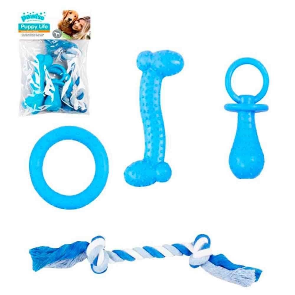 Pawise Puppy Life Oyuncak Seti Mavi 8886467546808 Pawise Kauçuk Plastik Köpek Oyuncakları Amazon Pet Center