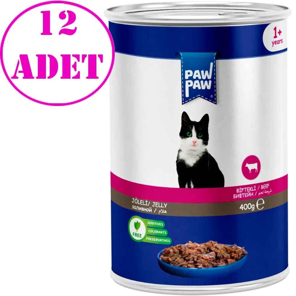 Pawpaw Kedi Konserve Maması Sığır Etli Soslu 400 Gr 12 AD 21786006 Amazon Pet Center