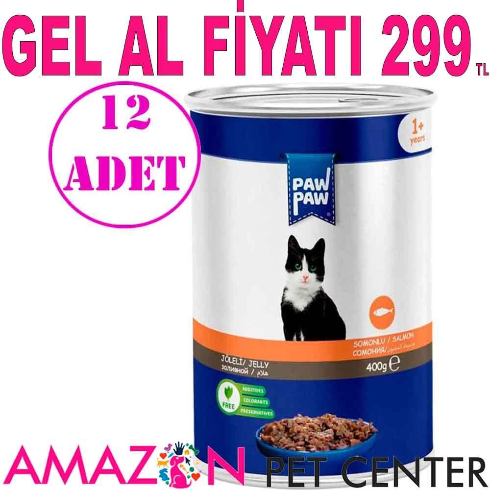 Pawpaw Somonlu Kedi Konservesi 400 Gr 12 AD 21796005 Amazon Pet Center