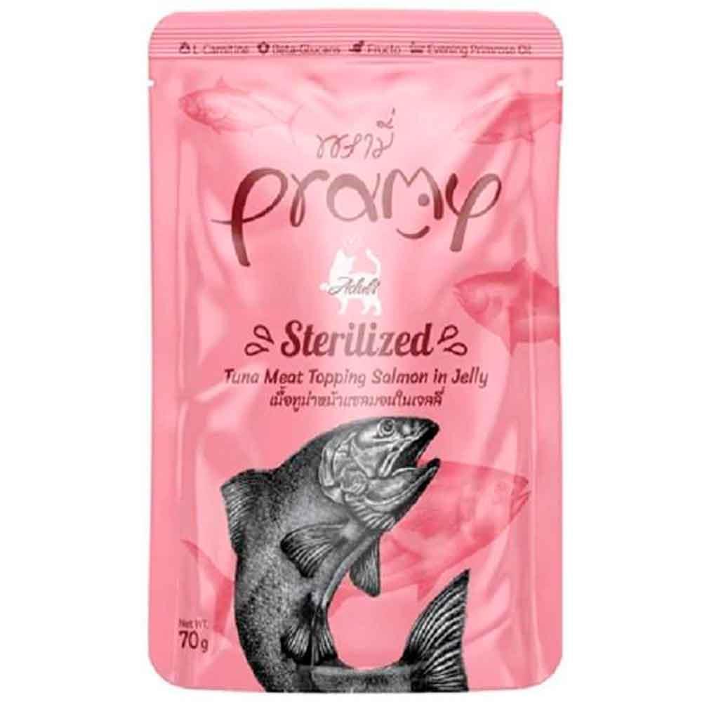 Pramy Jöle İçinde Somonlu ve Ton Balıklı Kısırlaştırılmış Kedi Konservesi 70 Gr 8859601044294 Amazon Pet Center