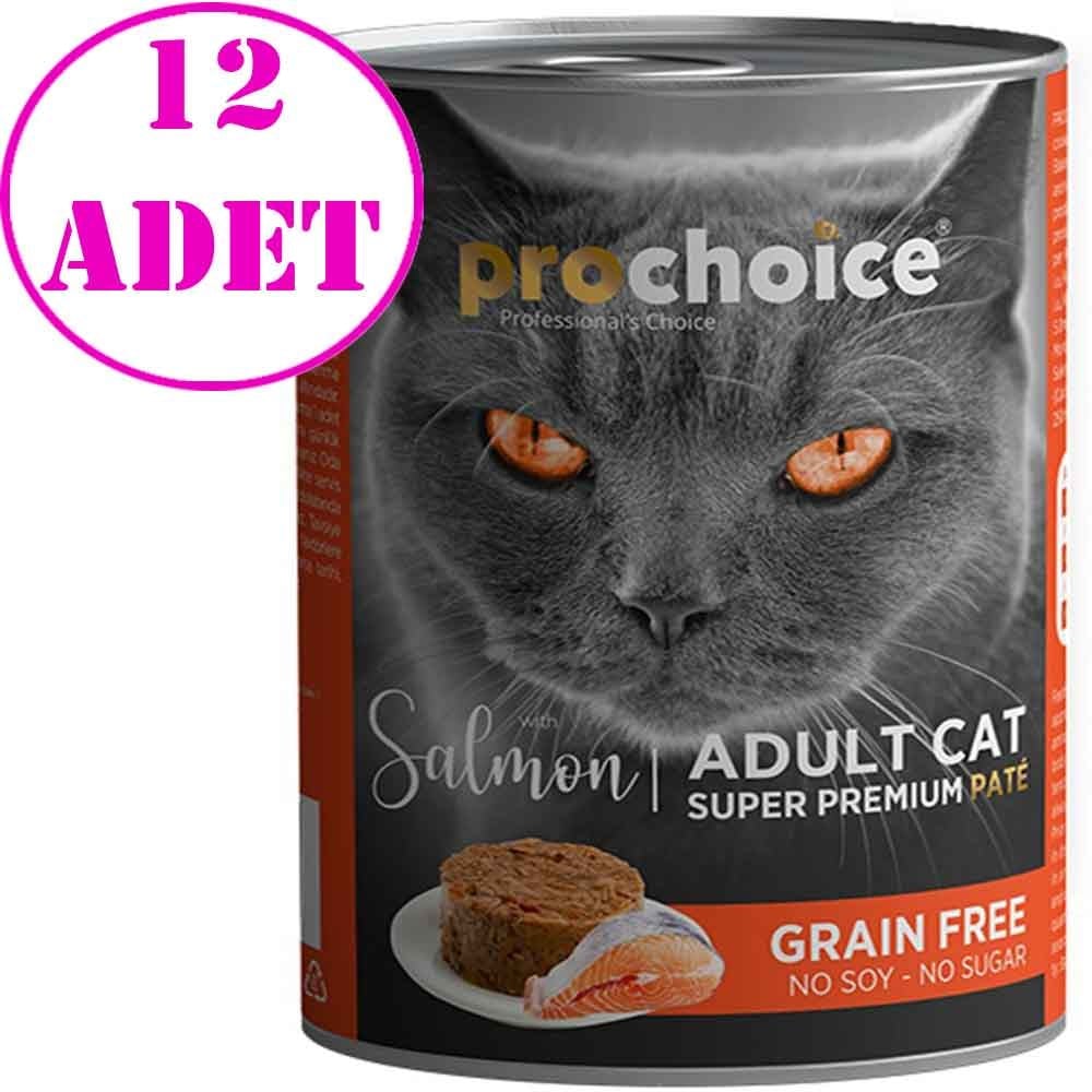 Pro Choice Adult Somonlu Kedi Konservesi Pate 400 Gr 12 AD 32126020 Pro Choice Yetişkin Kedi Konserve Mamaları Amazon Pet Center