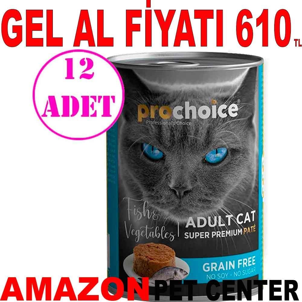 Pro Choice Balık ve Sebzeli Püre Kedi Konservesi 400 Gr 12 AD 19068008 Amazon Pet Center