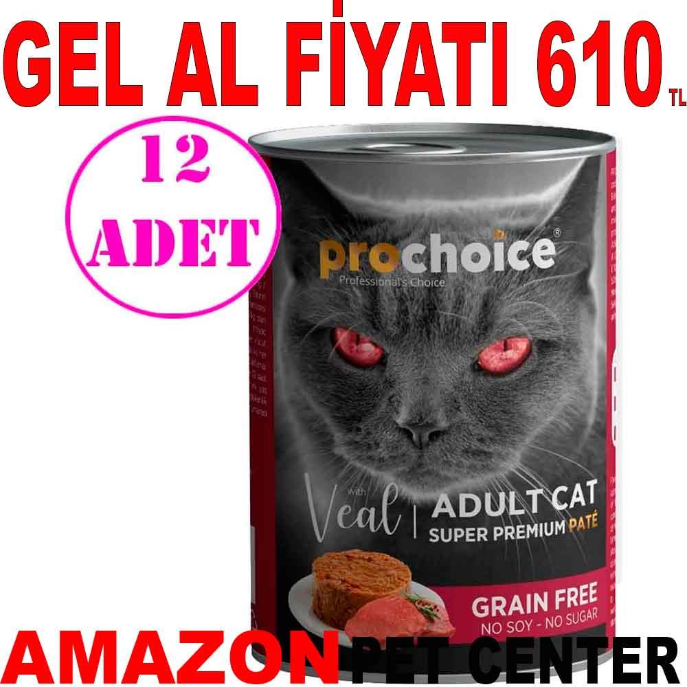 Pro Choice Dana Etli Tahılsız Ezme Kedi Konservesi 400 Gr 12 AD 19067001 Amazon Pet Center