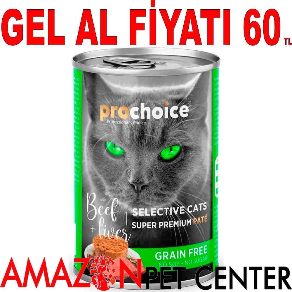 Pro Choice Kedi Konservesi Seçici Kediler için Sığır Etli ve Ciğerli 400 Gr 21659003 Amazon Pet Center