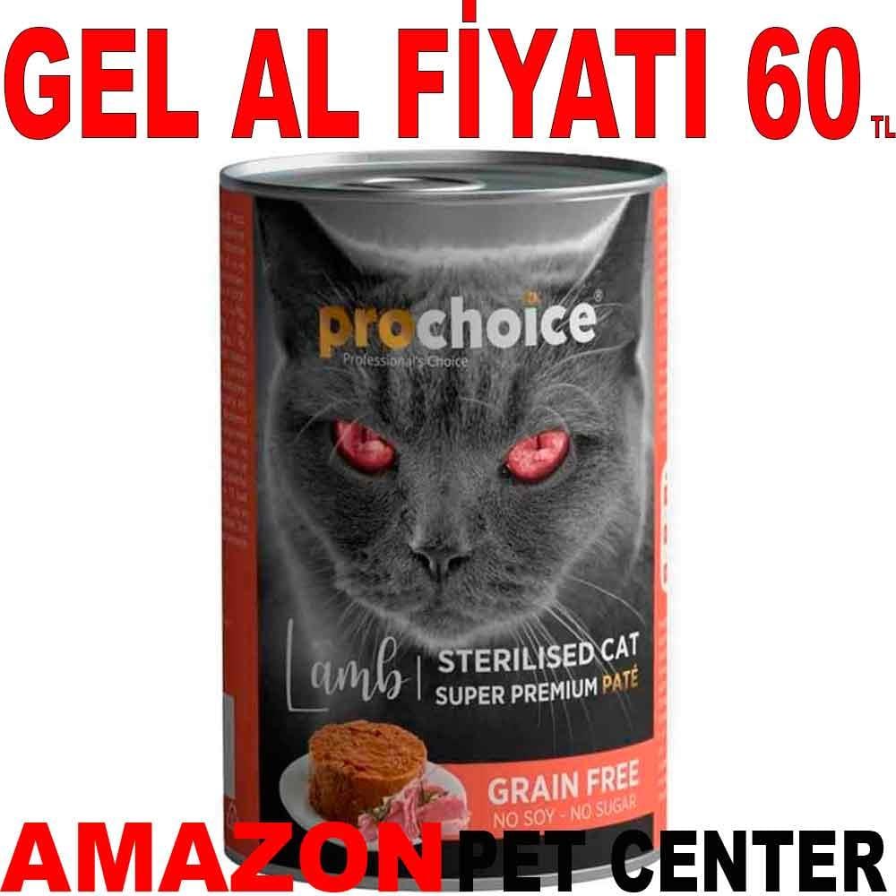 Pro Choice Kısır Kedi Konservesi Kuzu Etli Tahılsız Pate 400 Gr 21656002 Amazon Pet Center