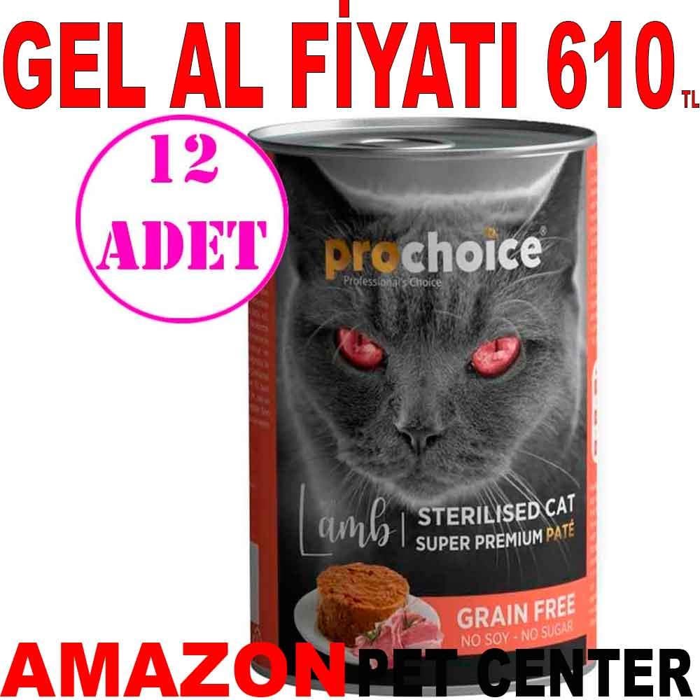 Pro Choice Kuzu Etli Kısır Kedi Konservesi 400 Gr 12 AD 19148007 Amazon Pet Center