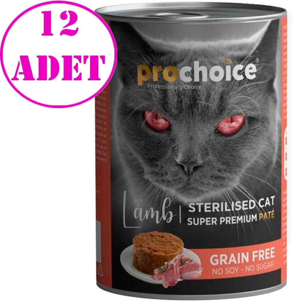Pro Choice Kuzu Etli Tahılsız Pate Kısır Kedi Konservesi 400 Gr 12 AD 32129786 Pro Choice Yetişkin Kedi Konserve Mamaları Amazon Pet Center