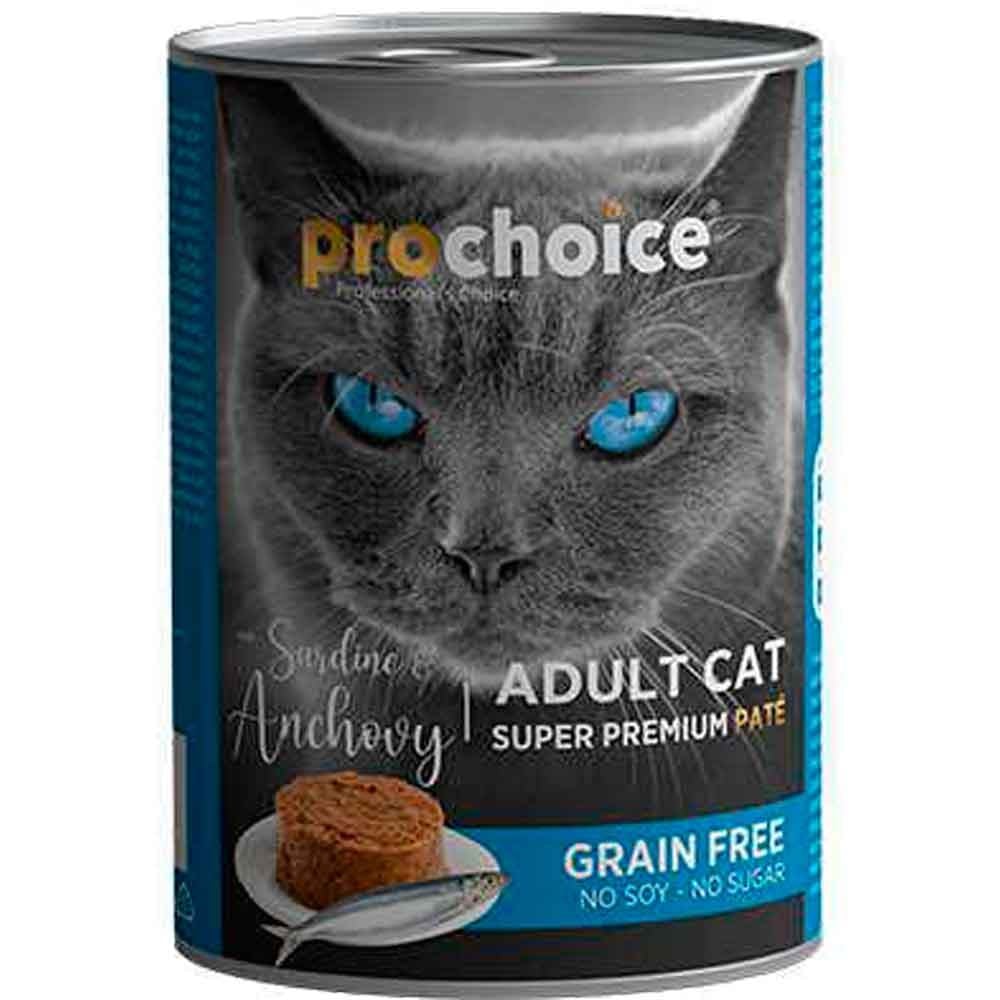 Pro Choice Sardalya ve Hamsili Tahılsız Pate Yetişkin Kedi Konservesi 400 Gr 8681465602965 Pro Choice Yetişkin Kedi Konserve Mamaları Amazon Pet Center