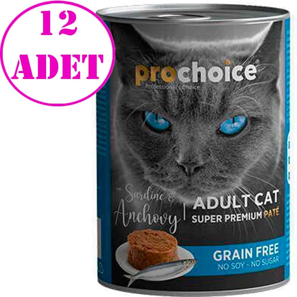 Pro Choice Sardalya ve Hamsili Tahılsız Pate Yetişkin Kedi Konservesi 400 Gr 12 AD 32129793 Pro Choice Yetişkin Kedi Konserve Mamaları Amazon Pet Center