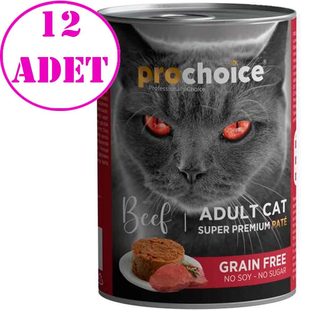 Pro Choice Sığır Etli Tahılsız Pate Yetişkin Kedi Konservesi 400 Gr 12 AD 32129779 Pro Choice Yetişkin Kedi Konserve Mamaları Amazon Pet Center